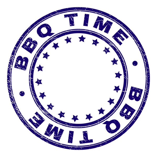 Grunge strutturato BBQ TIME timbro rotondo Sigillo — Vettoriale Stock