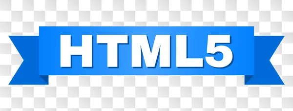 Blauw lint met Html5 tekst — Stockvector