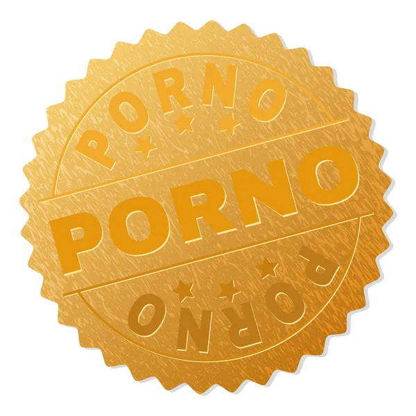 Guld Porno medalj stämpel — Stock vektor