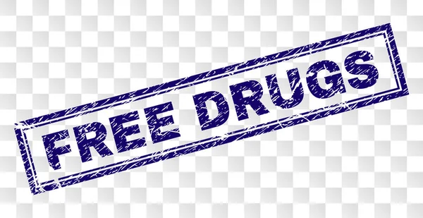 Grunge free Drugs Rechteck Stempel — Stockvektor