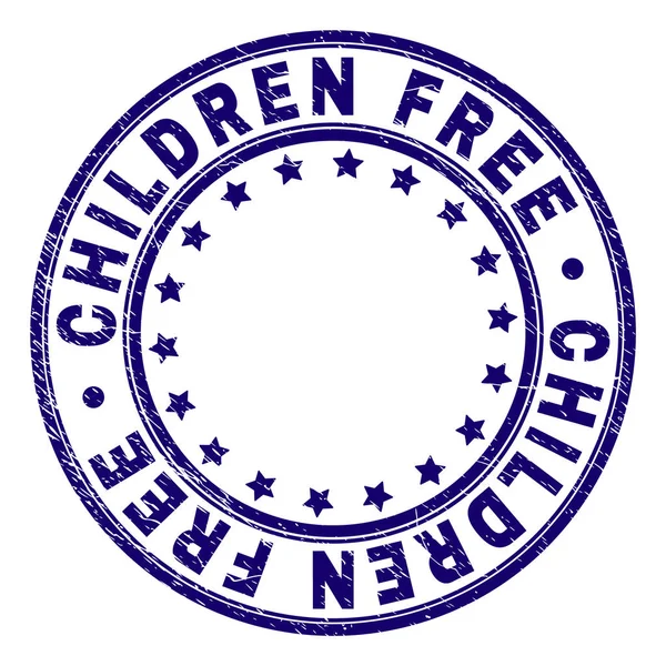 Zerkratzte texturierte Kinder gratis runde Stempelsiegel — Stockvektor