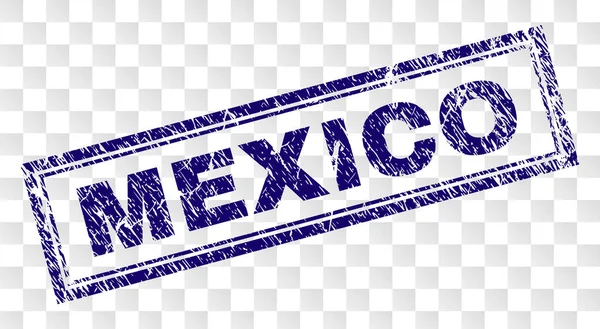 Sello de rectángulo MÉXICO rayado — Vector de stock