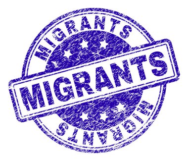 Çizik dokulu göçmenler mühür damgası