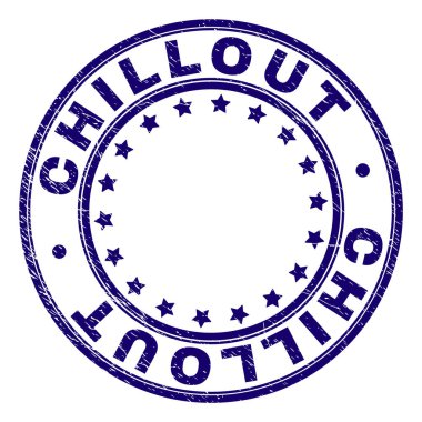 Grunge Chillout yuvarlak damga mühür dokulu