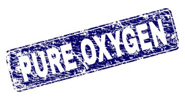 Yuvarlatılmış dikdörtgen damga grunge saf oksijen çerçeveli