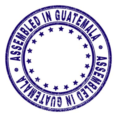 Grunge damga mühür yuvarlak içinde birleştirilmiş Guatemala dokulu