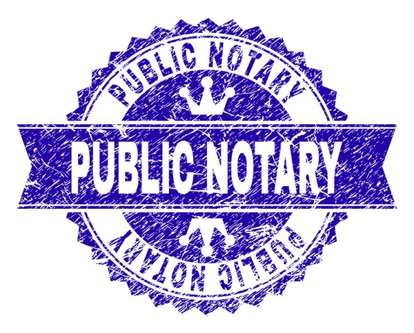 Streszczenie teksturowanej pieczęć pieczęć notariusza z wstążki — Wektor stockowy