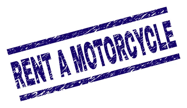 Rasguñado Texturizado ALQUILER UN Sello de Sello de Motocicleta — Vector de stock