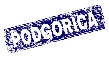 Yuvarlatılmış dikdörtgen damga grunge Podgorica çerçeveli