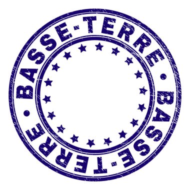 Grunge Basse-Terre damga mühür yuvarlak dokulu