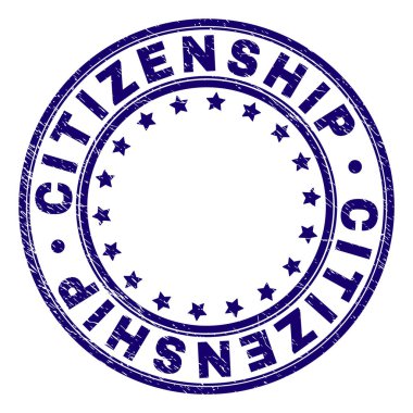 Damga mühür yuvarlak çizik dokulu vatandaşlık