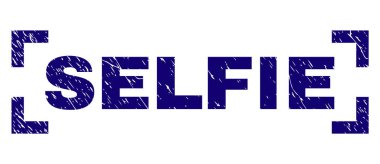 Selfie damga mühür köşeler arasında grunge dokulu