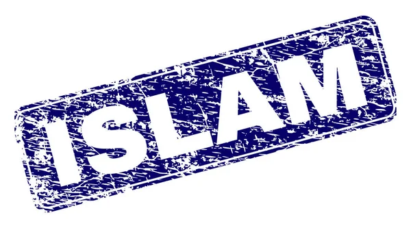划痕的伊斯兰框架圆形矩形邮票 — 图库矢量图片