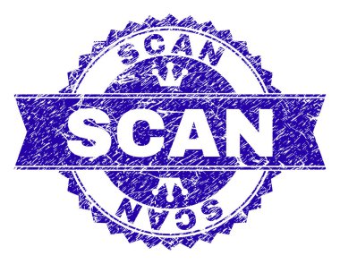 Grunge tarama damga mühür kurdele ile dokulu