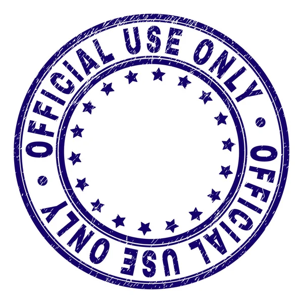 Selo de carimbo redondo de uso oficial texturizado riscado — Vetor de Stock