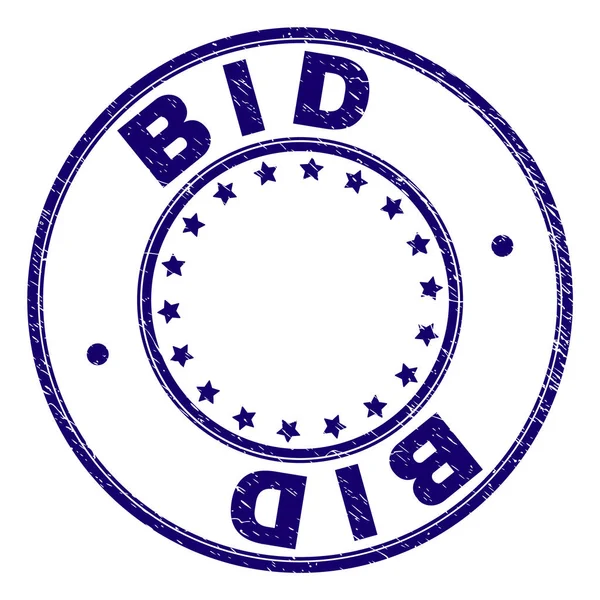 Sceau de timbre rond BID texturé rayé — Image vectorielle