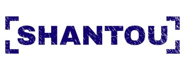 Dokulu Shantou damga mühür köşeler arasında çizik