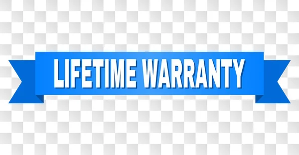 Lifetime Warranty Text Ribbon Designed White Title Blue Tape Vector — Stock Vector
