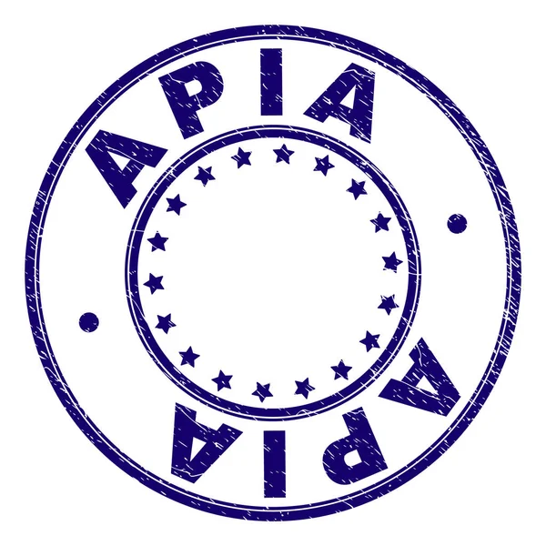 Dokulu Apia damga mühür yuvarlak çizik