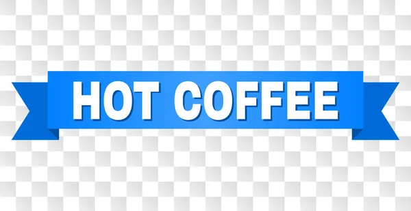 Blauer Streifen mit heißem Kaffee-Titel — Stockvektor
