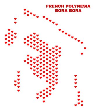 Bora-Bora harita - Valentine Kalpler mozaiği