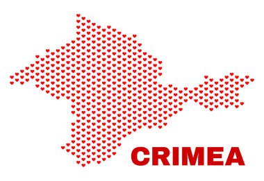 Crimea harita - mozaik güzel kalpler
