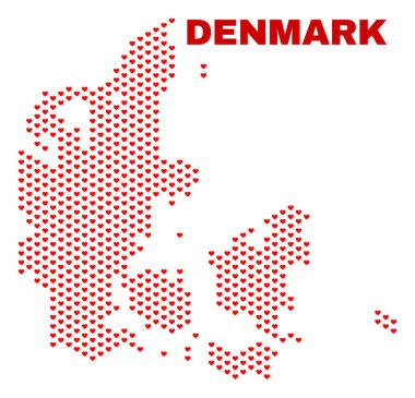 Danimarka harita - Love Hearts mozaiği