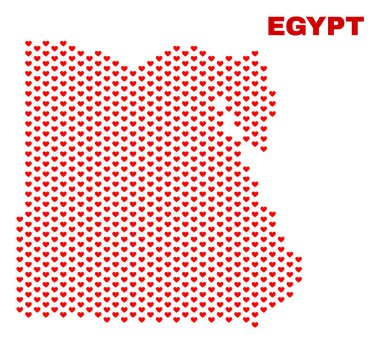 Mısır harita - Love Hearts mozaiği