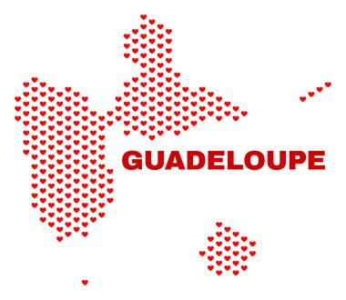 Guadeloupe harita - Valentine Kalpler mozaiği