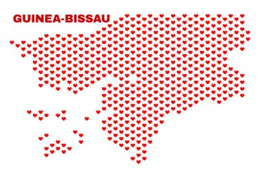 Gine-Bissau harita - Valentine Kalpler mozaiği