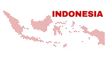 Endonezya haritası - mozaik güzel kalpler