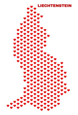 Lihtenştayn Haritası - mozaik güzel kalpler