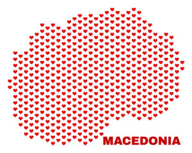Makedonya haritası - Valentine Kalpler mozaiği