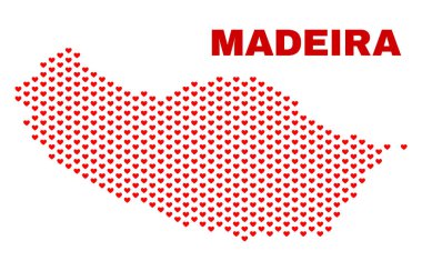 Madeira harita - mozaik güzel kalpler