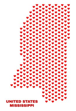 Mississippi State harita - Love Hearts mozaiği