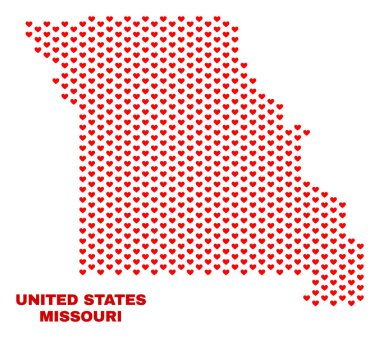 Missouri devlet harita - Love Hearts mozaiği