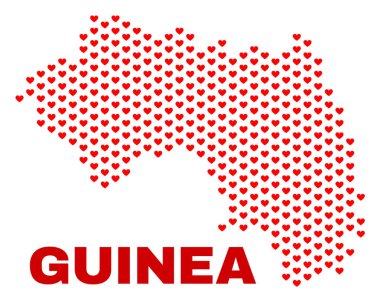 Gine Cumhuriyeti harita - Valentine Kalpler mozaiği