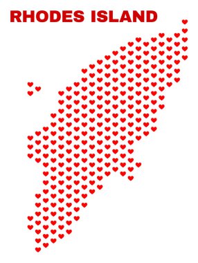 Rodos Adası Haritası - mozaik güzel kalpler