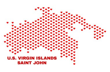 Saint John ada Haritası - kalp kalplerin mozaik