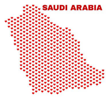 Suudi Arabistan harita - Valentine Kalpler mozaiği