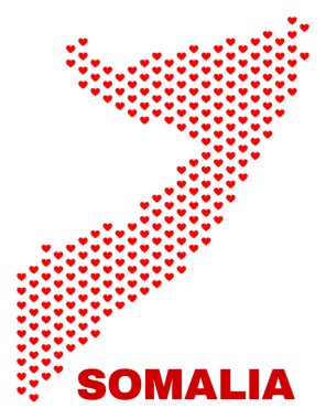 Somali haritası - mozaik güzel kalpler