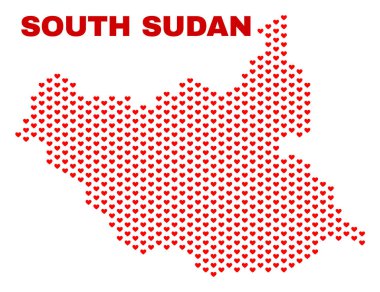 Güney Sudan harita - Valentine Kalpler mozaiği