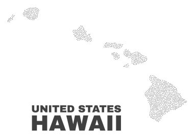 Vektör Hawaii eyalet harita nokta