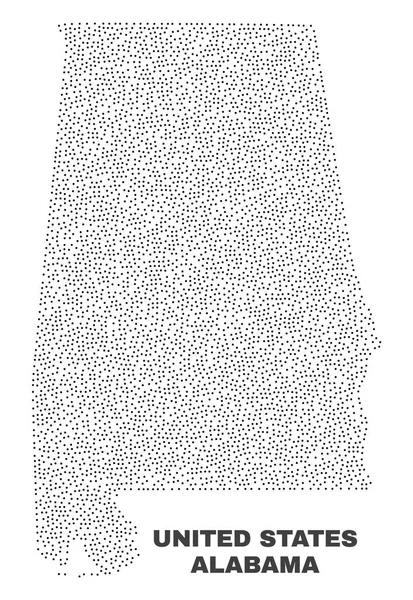 Vector Alabama State Mappa di Punti — Vettoriale Stock