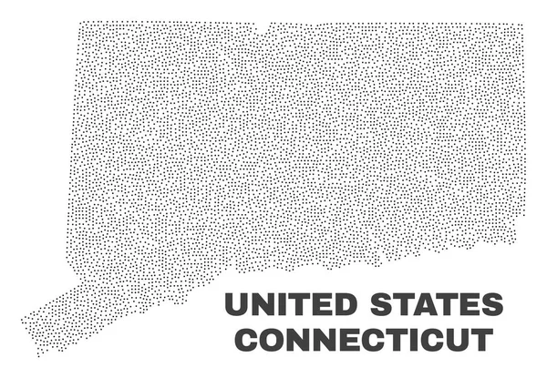 Vector Connecticut State karta över punkter — Stock vektor
