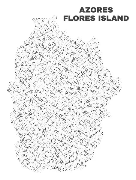Векторный остров Флорес Азорских островов Карта точек — стоковый вектор
