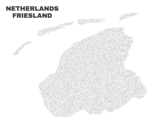 Vector Friesland Province Map of Dots