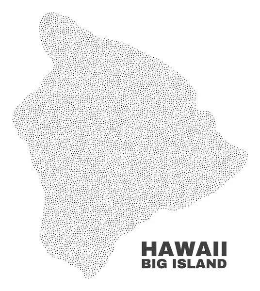 Vector Hawaii Big Island Map of Dots — Stock Vector