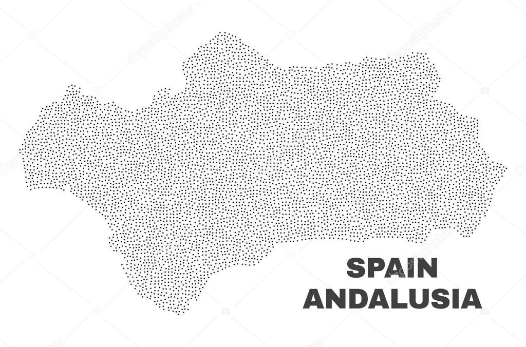 Vector Andalusia Province Map of Dots