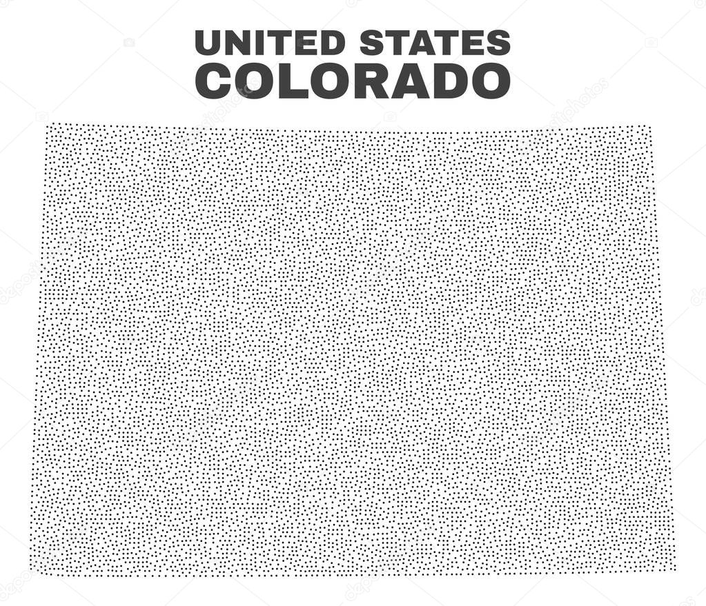 Vector Colorado State Map of Points